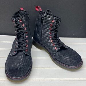 Dr. Martens Delaney Black Leather 8-Eye Side Zip Boots Size 5 L